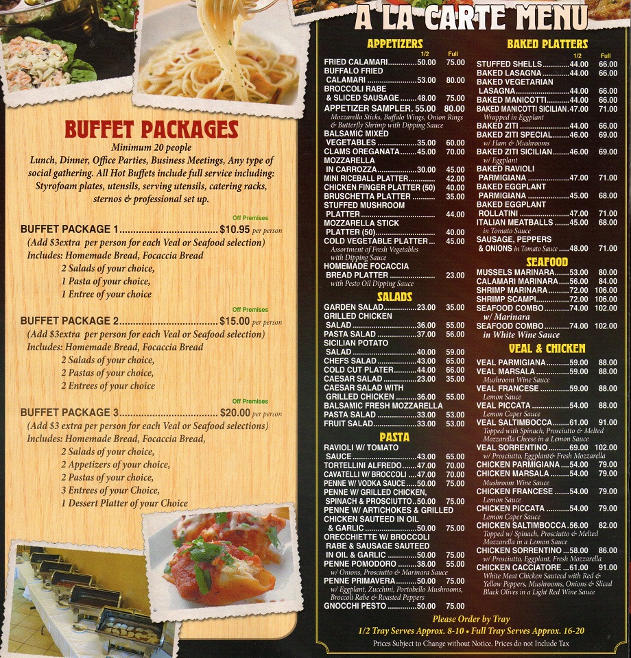 Goodfellows Pizza and Italian Specialties in Parlin Catering Menu